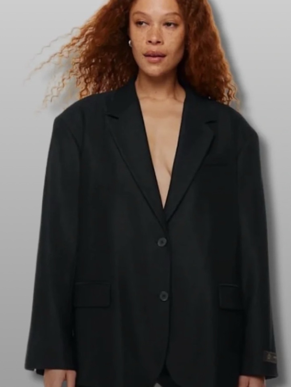 Babaton Black Single-Breasted Notch Lapel Blazer